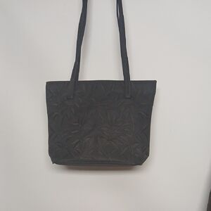 Unbranded Elegant Black Embossed Tote Bag GUC